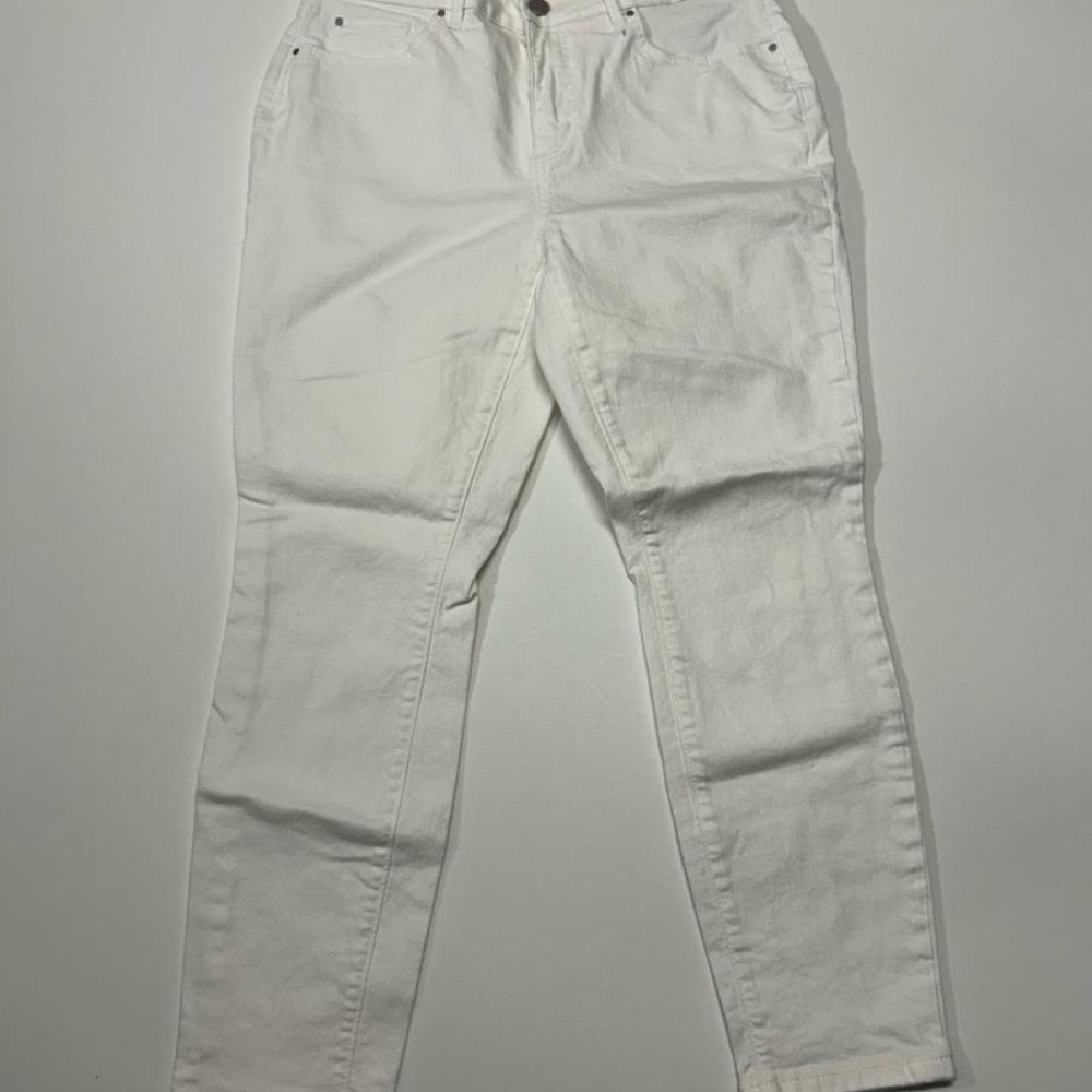 Ann Taylor Petite Curvy Fit White Denim Jeans Womens 8P
